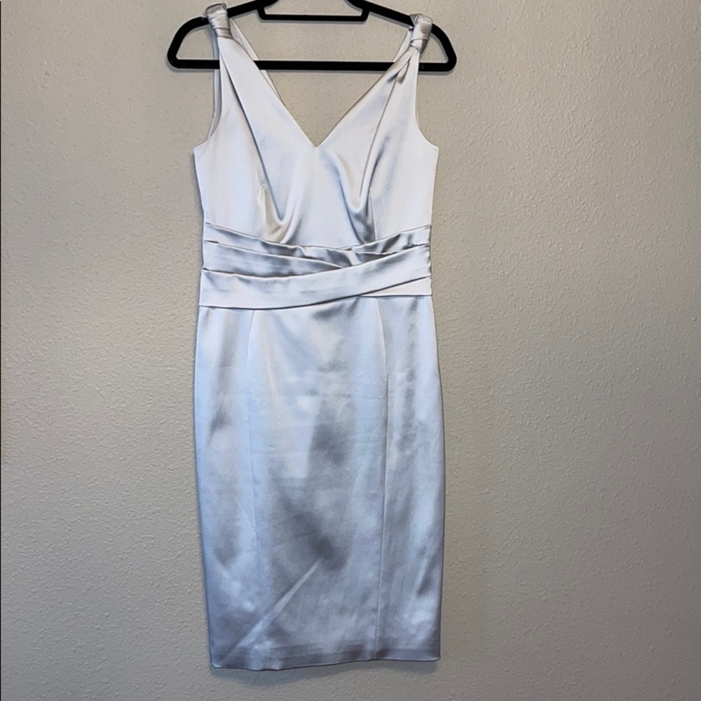 Karen Millen Beautiful Satin Silver Cocktail Dress